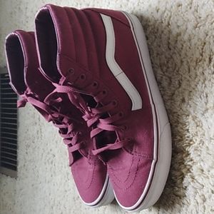 Pomegranate/White Hightop Vans Men's